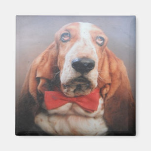 Magneet Basset Hound Rode Vlinderdas