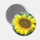 Magneet Geel Zonnebloem (Voorkant / Achterkant)