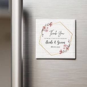 Magneet gepersonaliseerde bruiloft gunsten bloemen