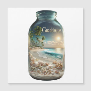 Magneet Guadeloupe Strand in pot