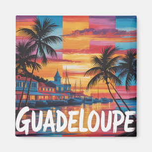 Magneet Guadeloupe Sunset Retro Magneet