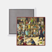 Magneet: Hondenschool van Louis Wain Magneet (Voorkant / Achterkant)