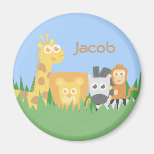 Magneet met Aangepaste Lieve Safari Dieren voor Ki