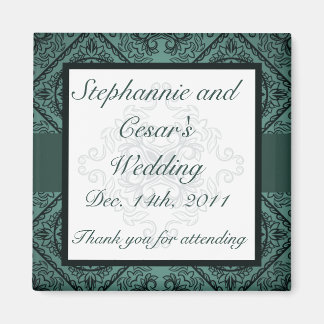 Magneet met aankondiging 5x5 cm Teal Sieraandachti