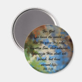 Magneet met bijbel vers Johannes 3:16 (Voorkant / Achterkant)