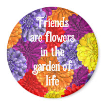 Magneet met bloemen voor vrienden