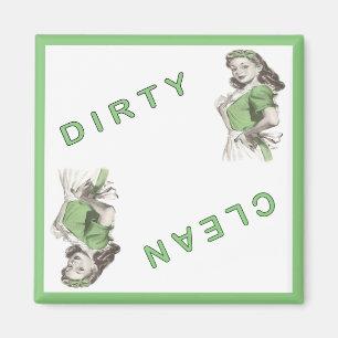 Magneet met Dirty Clean Vaatwasser Maid Print