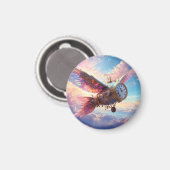 Magneet met fantastische vleugel met wijzerplaat (Voorkant / Achterkant)