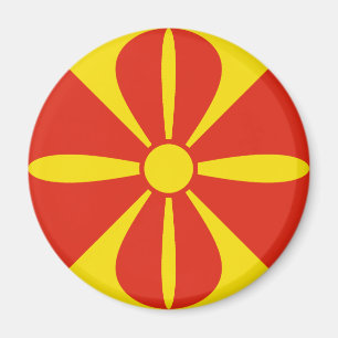 Magneet met fisheye vlag van Noord-Macedonië