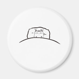 Magneet met kat in bed, magneet met leuke kat