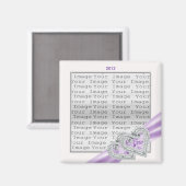 Magneet met lavendel lint en hartjes (Voorkant / Achterkant)