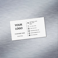 Magneet met logo naam adres info visitekaartje bed