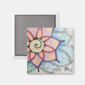 Magneet met originele kunstbloem (Voorkant / Achterkant)