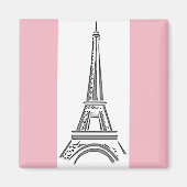 Magneet met Roze Eiffeltoren Thema Parijs (Voorkant)