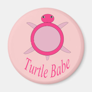 Magneet met Schattige Roze Schildpad Babe