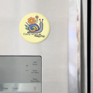 Magneet met snoespoot regenboogslak, retro, keuken