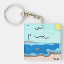 Magneet met strandtafereel