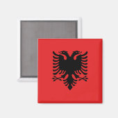 Magneet met vlag van Albanië (Voorkant / Achterkant)
