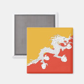 Magneet met vlag van Bhutan (Voorkant / Achterkant)