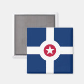 Magneet met vlag van Indianapolis City, Verenigde  (Voorkant / Achterkant)