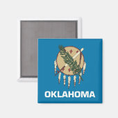 Magneet met vlag van Oklahoma State - Verenigde St (Voorkant / Achterkant)