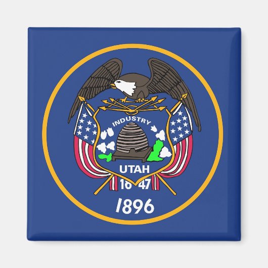 Magneet met vlag van Utah State - Verenigde Staten (Voorkant)