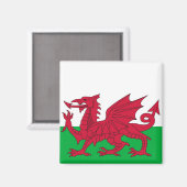 Magneet met vlag van Wales (Voorkant / Achterkant)