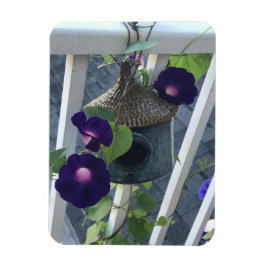 Magneet met vogelhuis en ochtendglorie