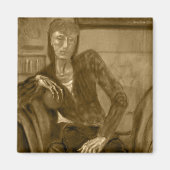 Magneet - Olieverfschilderij "Sinaasappel" in sepi (Voorkant)