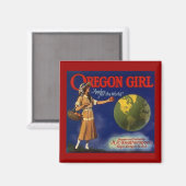 MAGNEET ~ OREGON MEISJE APPELKRAT LABEL AD! (Voorkant / Achterkant)