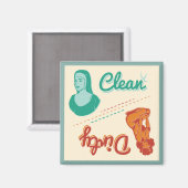 Magneet ~  Retro Clean / Vuile Vaatwasser (Voorkant / Achterkant)