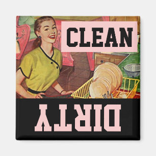 Magneet Retro Happy Homemaker Vaatwasser