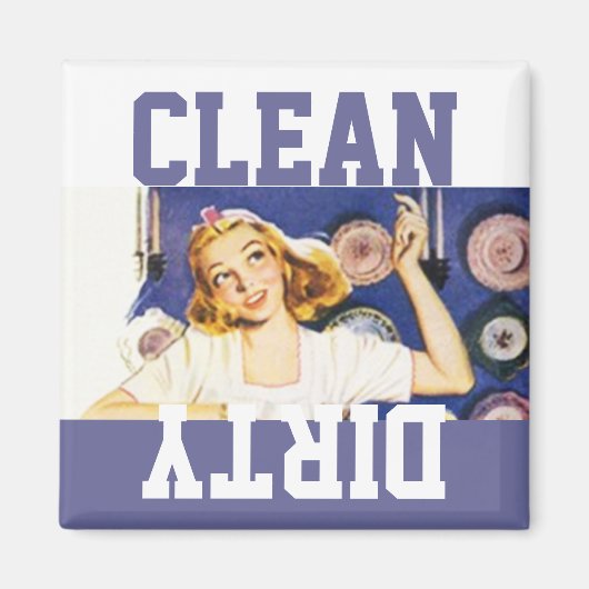 Magneet  Retro Happy Homemaker Vaatwasser (Voorkant)