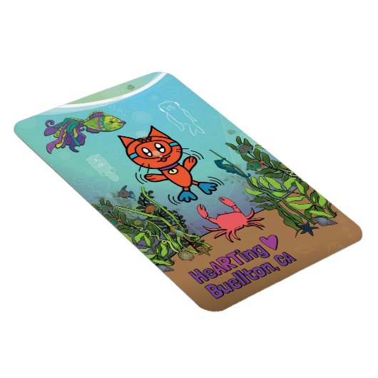 Magneet - Scuba kat - Buellton.Art (Rechterzijde)