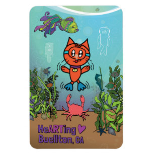 Magneet - Scuba kat - Buellton.Art
