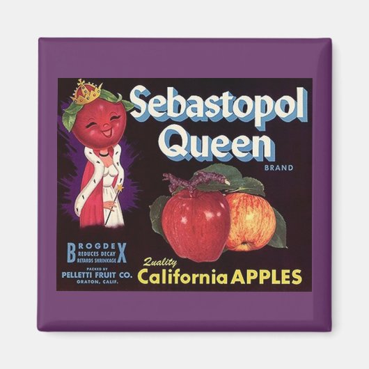 MAGNEET ~ SEBASTOPOL QUEEN APPLES LABEL (Voorkant)