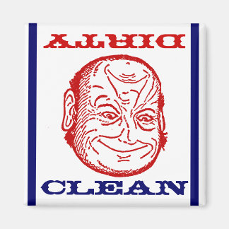 Magneet Vaatwasser Man Clean Dirty optische illusi