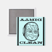 Magneet Vaatwasser Man Morph Clean Dirty o illusie (Voorkant / Achterkant)