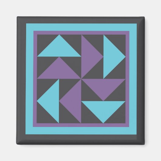 Magneet - Vliegende Hollander Quilt Block (Voorkant)