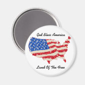 Magneet VS Vlag God zegene Amerika (Voorkant / Achterkant)