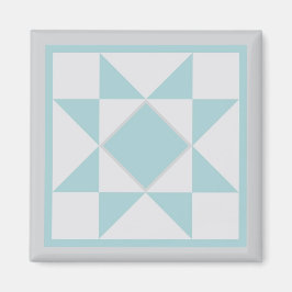 Magneet - Zaagtand Star Quilt Block (lt. blauw/gri
