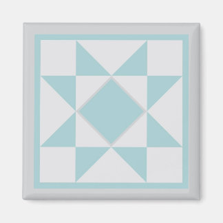 Magneet - Zaagtand Star Quilt Block (lt. blauw/gri