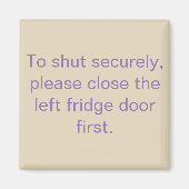 Magneetherinnering om de linkerkoelkastdeur eerst  magneet (Voorkant)