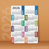 Magneetkalender - 12 maanden funky kleurrijke maan