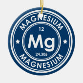 Magnesium Element Blauw Keramiek Ornament (Voorkant)