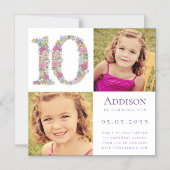 MAGNET 10e jaar geboortedag foto Magnetische Uitnodiging (Voorkant)