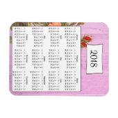 Magnet 2018 Rustique Purple Floral Bois Calendrier (Horizontal)