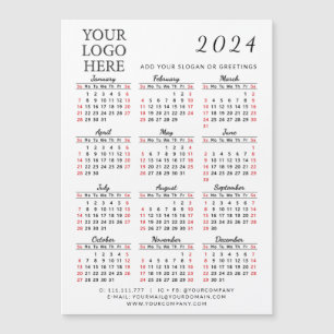 Magnet 2024 Business Calendar avec votre logo