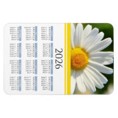 Magnet 2026 Brillant Shasta Daisy Calendrier Flora (Horizontal)