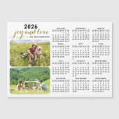 Magnet 2026 Photo Calendar Nom de famille Blanc No (Devant)